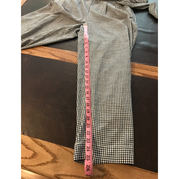 Anthropologie Cartonnier Tie-Waist Black/White Gingham Trousers - Size 10 - Picture 7 of 10